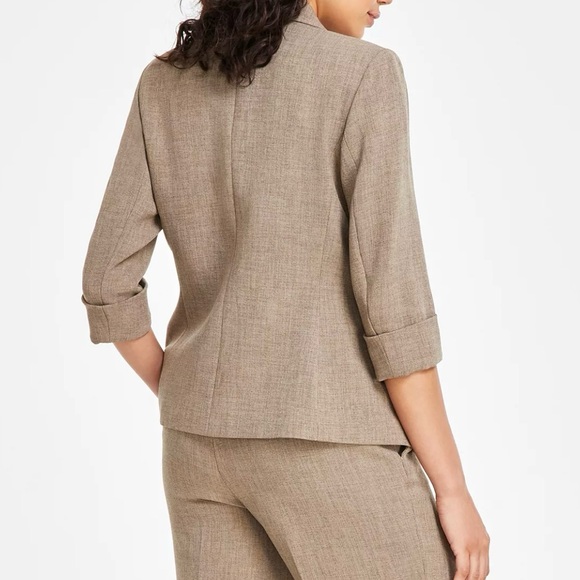 KASPER NWT 3/4 Sleeve Suit One Button Blazer Cypress Gray Sz 10 $119 - Picture 2 of 6